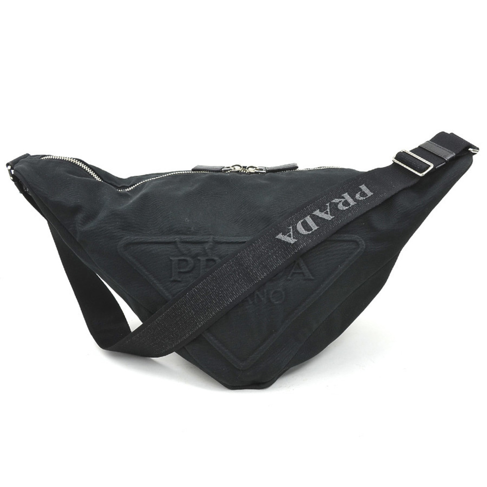PRADA Black Canvas Shoulder Bag